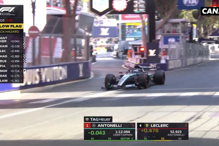 VIDEO - F1: Antonelli snatches pole position in Monaco. Leclerc touches the wall and will start fourth