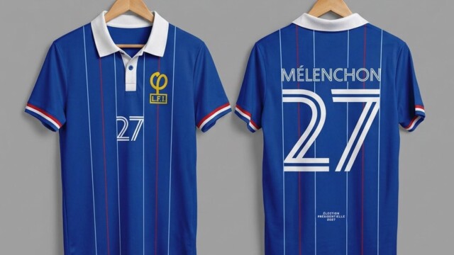 LFI lance un maillot floqué « Mélenchon 27 » pour financer sa campagne présidentielle LFI lance un maillot floqué "Mélenchon 27" pour financer sa campagne présidentielle