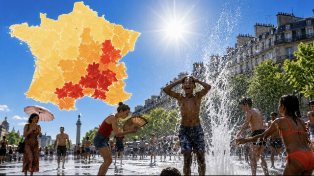Screenshot Canicule : 9 départements basculent en vigilance rouge, 76 autres en orange ce vendredi