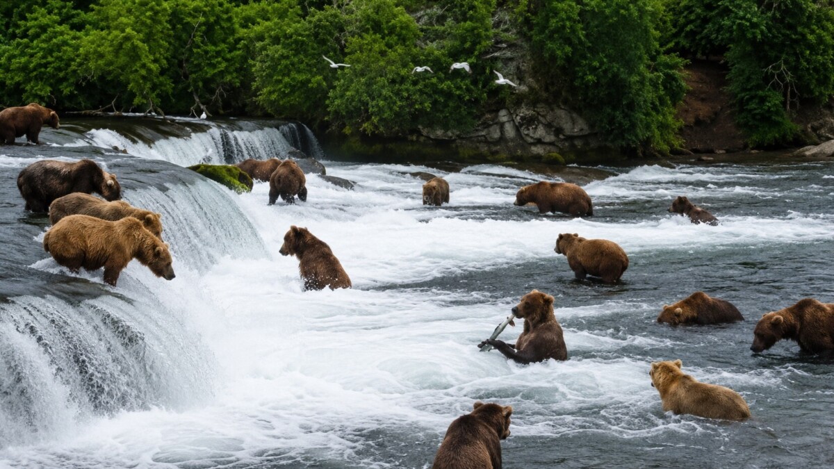 VIDÉO - En Alaska, la remontée des saumons transforme les rivières en gigantesque festin pour les ours