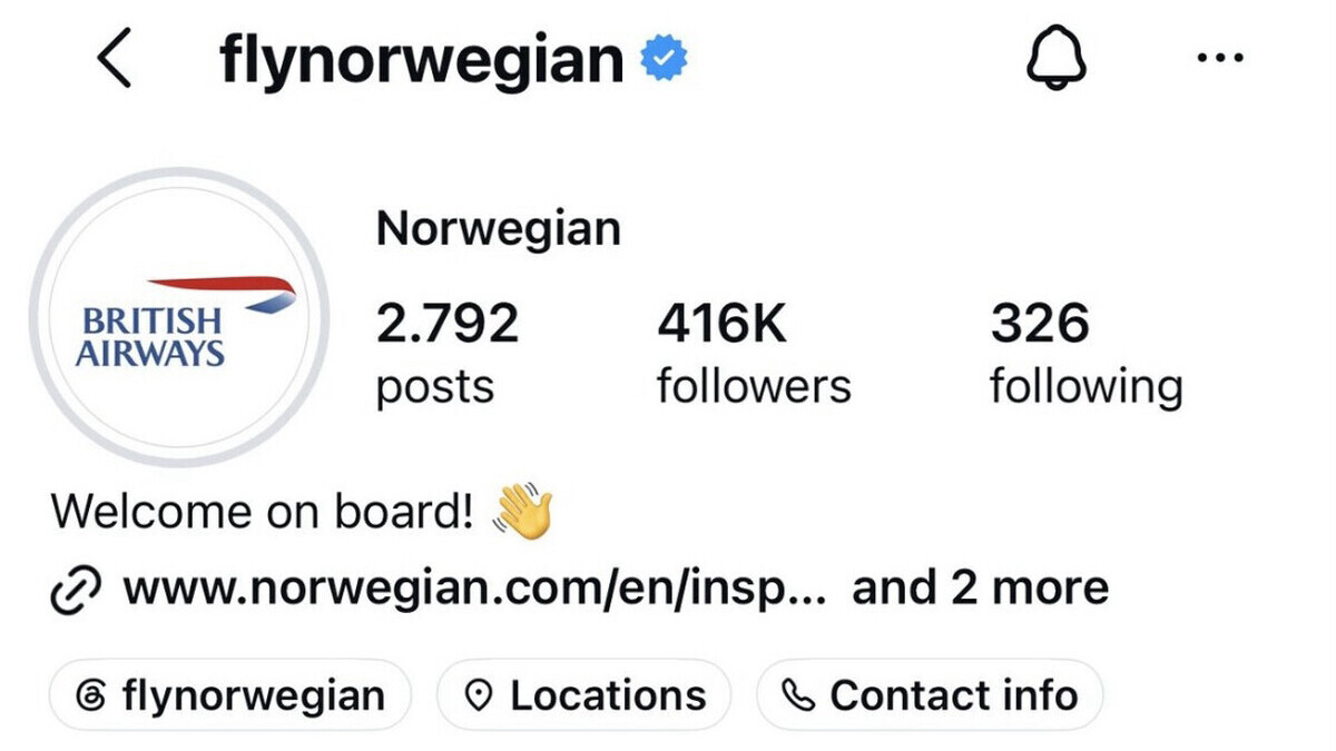 Insolite - Norwegian remplace son logo par celui de British Airways après l’élimination de la Norvège