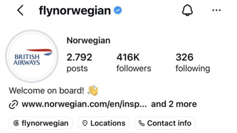 Insolite - Norwegian remplace son logo par celui de British Airways après l’élimination de la Norvège