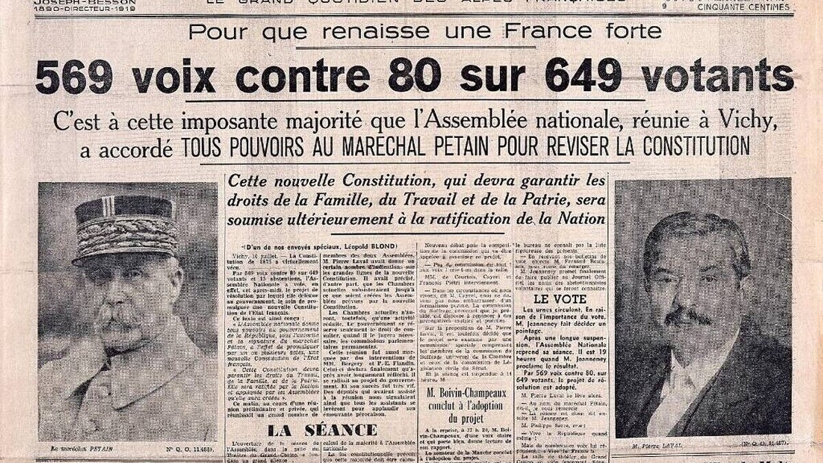 C'était un 10 juillet : Le vote des pleins pouvoirs à Pétain, mort de la IIIe République