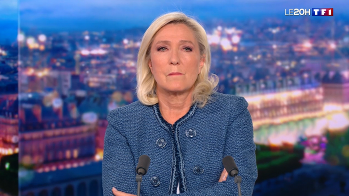 Marine Le Pen au 20H de TF1 mardi après le verdict qui peut faire basculer 2027