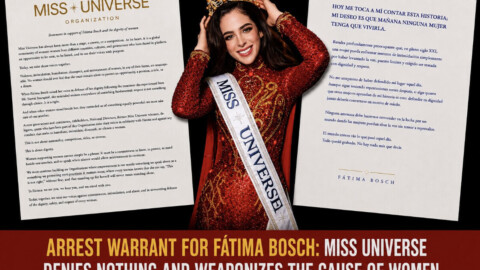 Mandat d’arrêt contre Fátima Bosch : Miss Universe ne dément rien et instrumentalise la cause des femmes
