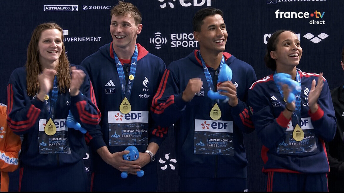 — Natation : le relais mixte français s’offre l’or européen sur le 4x100m 4 nages