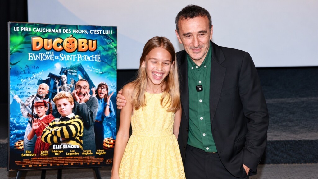 Élie Semoun fait une surprise à Gustavia Harfouch en assistant à la projection très privée de Ducobu 6, en salles le 7 octobre