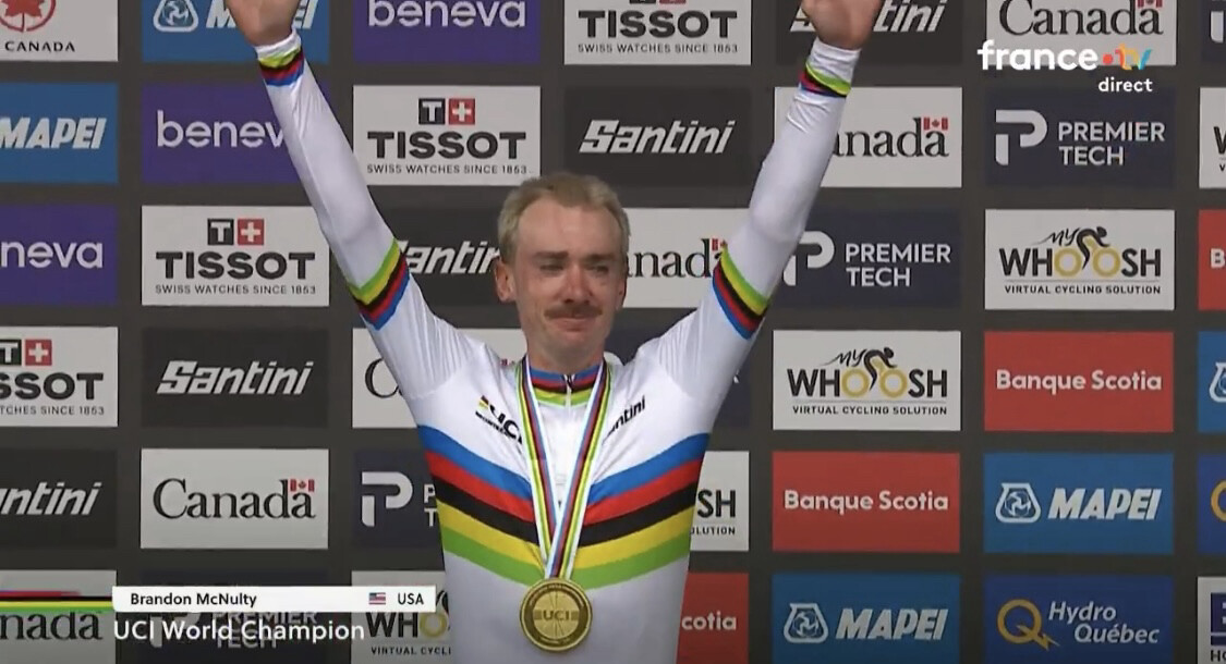 Mondiaux de cyclisme: Brandon McNulty crée la surprise à Montréal et devient champion du monde, 33 ans après le dernier
