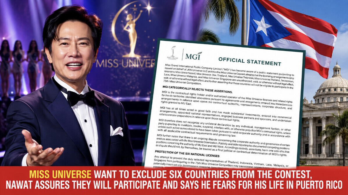 Miss Universe veut censurer 6 pays à Puerto Rico. Nawat sort les contrats, menace de faire partir 95 nations et donne un ultimatum de 7 jours à MUO