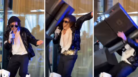 VIDÉO - Un sosie de Michael Jackson violemment percuté par une enceinte en plein spectacle