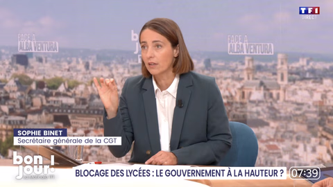 Blocages de lycées : Sophie Binet dénonce les fermetures et réclame des moyens supplémentaires