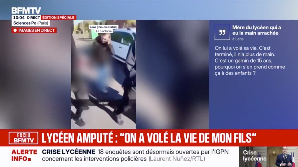 «On lui a volé sa vie»: la mère du lycéen de 15 ans, qui a eu la main arrachée à Lens, annonce porter plainte