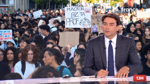 Polémique à France 2: une pancarte «Macron, bz ta prof, pas les nôtres» affichée en plein JT de 13 heures