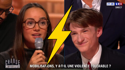 VIDÉO - «Vous dites que je souffle sur les braises? Moi, je n’asperge pas mes professeurs d’essence!» L’énorme clash entre Louise, de l’UNI Bordeaux, et Elwan, le lycéen pro-Mélenchon
