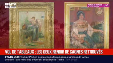 Tableaux Renoir volés : les deux œuvres confiées aux restaurateurs avant leur retour à Cagnes-sur-Mer